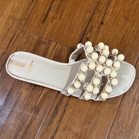 Sam Edelman Cream Beaded Slide Sandals - Picture 3 of 4